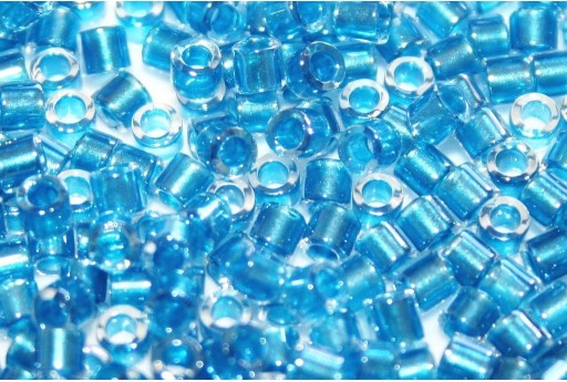 Miyuki Delica Seed Beads 8/0 - Sparkling Aqua Lined Crystal - 8gr