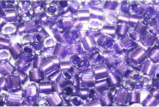 Miyuki Delica Seed Beads 8/0 - Sparkling Purple Lined Crystal - 8gr