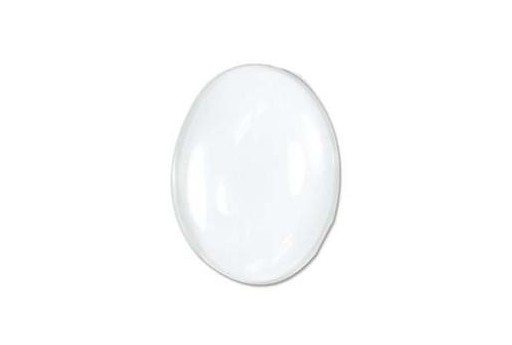 Clear Glass Cabochon Oval 40x30mm - 4pcs