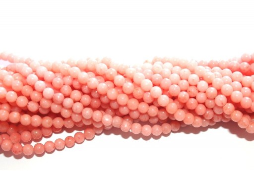 Dyed Mashan Jade Round Beads Pink Meat 4mm - 94pcs