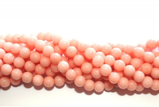 Dyed Mashan Jade Round Beads Pink Meat 8mm - 48pcs
