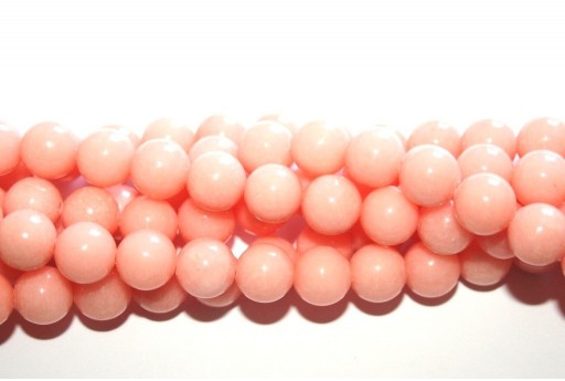 Dyed Mashan Jade Round Beads Pink Meat 10mm - 38pcs