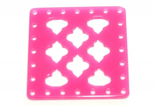 Laser Cut Square Connector Pink 30mm - 1pcs