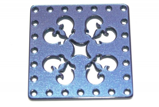 Laser Cut Connettore Quadrato Blue 30mm - 1pz