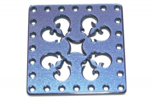 Laser Cut Square Connector Blue 30mm - 1pcs