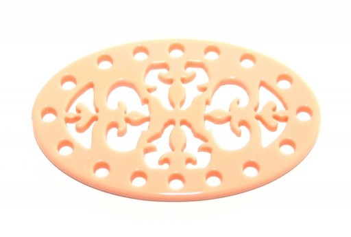 Laser Cut Oval Connector Rose 40x25mm - 1pcs