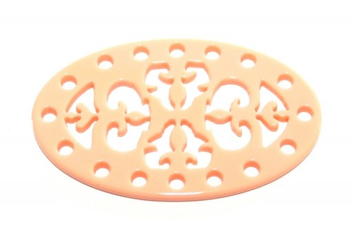 Laser Cut Oval Connector Rose 40x25mm - 1pcs