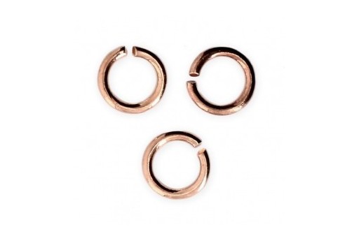 Brass Jump Rings Rose Gold 6x0,8mm - 30pcs