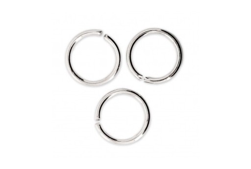 Brass Jump Rings Silver 10x1,2mm - 20pcs