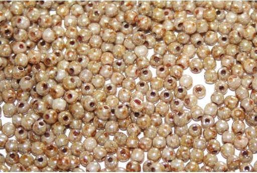 Czech Round Beads Opaque Luster Picasso 2mm - 150pcs