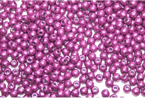 Czech Round Beads Saturated Metallic Pink Yarrow 2mm - 150pcs