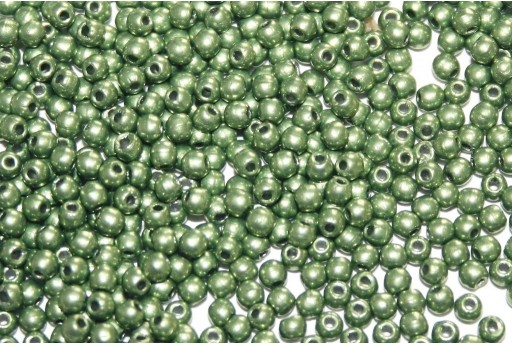 Czech Round Beads Saturated Metallic Greenery 2mm - 150pcs