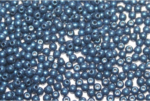 Czech Round Beads Metallic Suede Blue 2mm - 150pcs