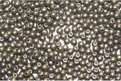 Czech Round Beads Metallic Suede Gold 2mm - 150pcs