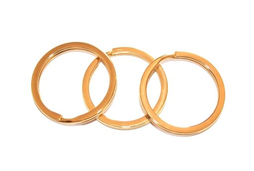 Steel Doble Loops Jump Rings Gold Keyrings - 30x2,5mm