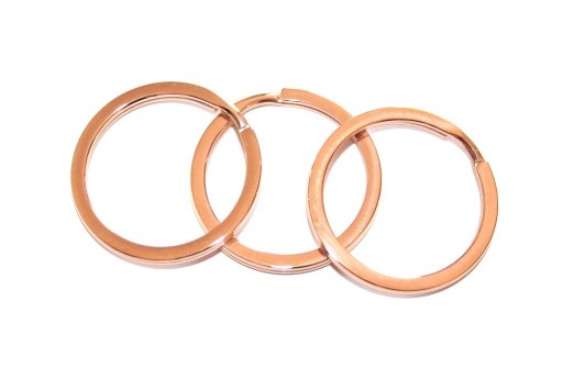 Steel Doble Loops Jump Rings Rose Gold Keyrings - 30x2,5mm