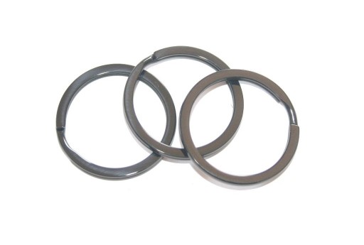 Steel Doble Loops Jump Rings Gunmetal Keyrings - 30x2,5mm