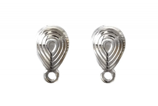 Silver Earring Drop 8x13mm - 2pcs