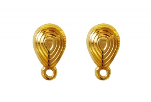 Gold Earring Drop 8x13mm - 2pcs