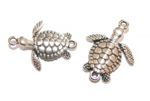 Metal Tortoise Link - Silver 21,5x17,5mm - 2pcs