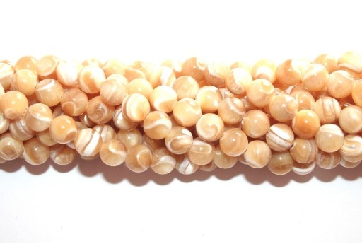 Natural Mother of Pearl Round Beads 6mm - 64pcs