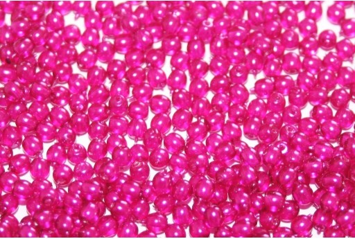 Czech Round Beads Transparent Pearl Magenta 3mm - 100pcs