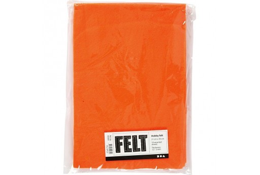 Soft Felt Orange 21x30cm 10 sheets