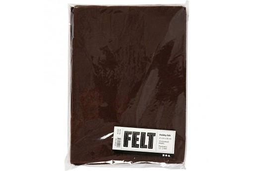Soft Felt Brown 2mm 21x30cm 10 sheets