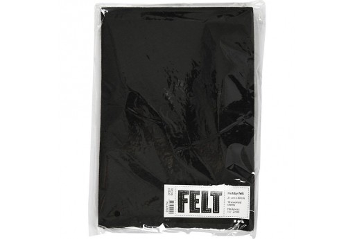 Soft Felt Black 2mm 21x30cm 10 sheets