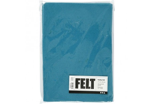 Soft Felt Turquoise 2mm 21x30cm 10 sheets
