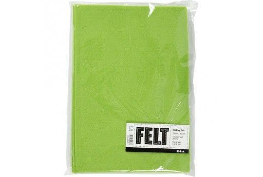 Soft Felt Light Green 2mm 21x30cm 10 sheets