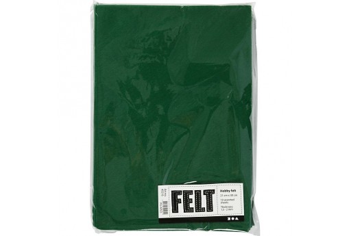 Soft Felt Green 2mm 21x30cm 10 sheets