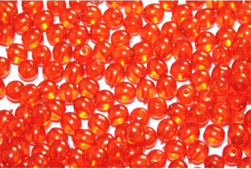 Czech Round Beads Transparent Pearl Cantaloupe 4mm - 100pcs