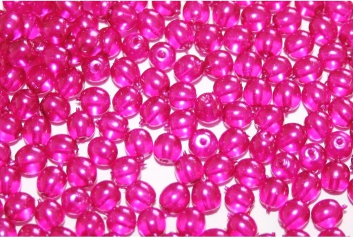 Tondi Vetro di Boemia Transparent Pearl Magenta 4mm - 100pz