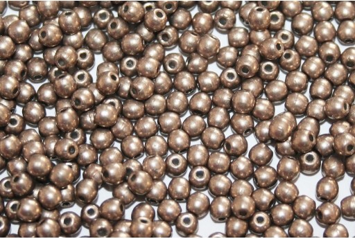 Czech Round Beads Saturated Metallic Hazelnut 3mm - 100pcs