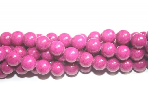 Dyed Mashan Jade Round Beads Cerise 12mm - 32pcs