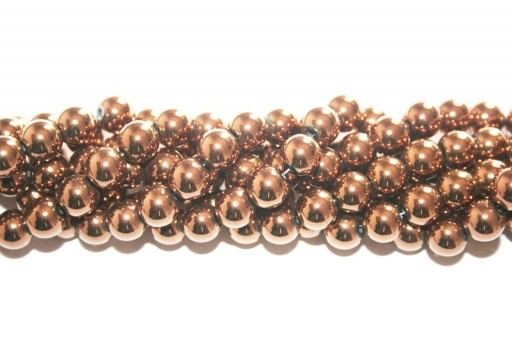 Bronze Color Plated Hematite Round Beads 8mm - 52pcs
