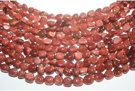 Goldstone Pebble Bead Strand 9x10mm 50pcs