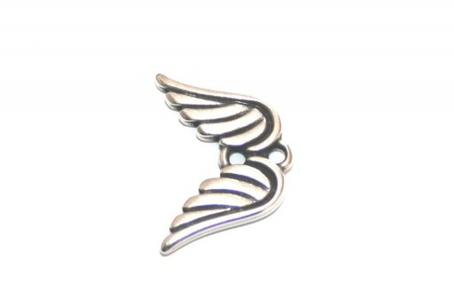 Metal Angel Wings Link - Silver 12x17mm - 2pcs