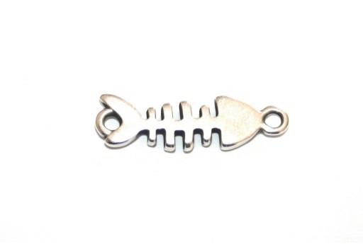 Metal Fishbone Link - Silver 21x6,5mm - 2pcs