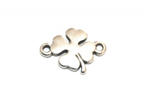 Metal Quatrefoil Link - Silver 17x12mm - 2pcs