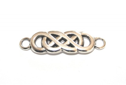 Metal Double Infinity Link - Silver 21x8mm - 1pcs