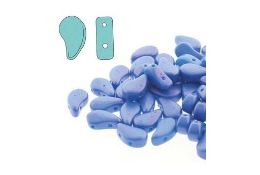 Czech Glass Beads Paisley Duo Tropical Blue Raspberry 8x5mm - 100gr