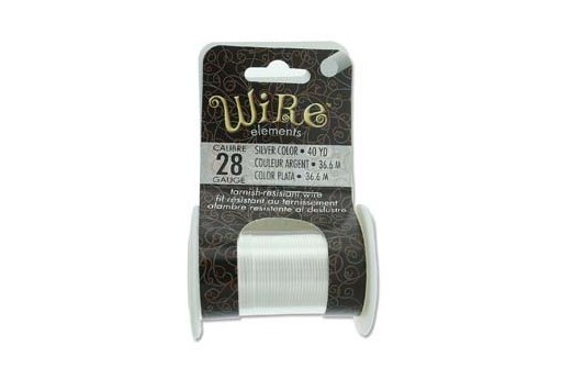 Lacquered Tarnish Resistant Wire Silver 28ga - 40yd