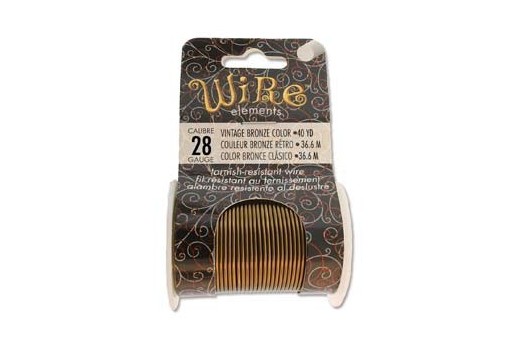Lacquered Tarnish Resistant Wire Vintage Bronze 28ga - 40yd