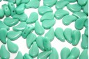 Czech Glass Beads Paisley Duo Opaque Turquoise Green 8x5mm - 10gr