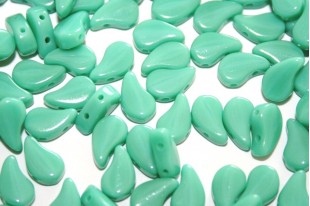 Czech Glass Beads Paisley Duo Opaque Turquoise Green 8x5mm - 10gr