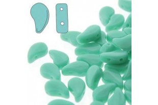 Czech Glass Beads Paisley Duo Opaque Turquoise Green 8x5mm - 10gr