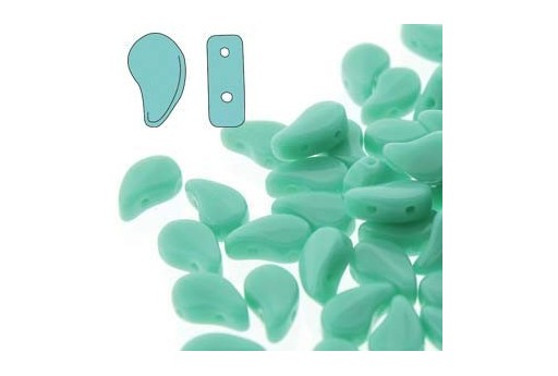 Czech Glass Beads Paisley Duo Opaque Turquoise Green 8x5mm - 100gr