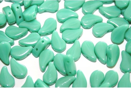 Perline Paisley Duo Opaque Turquoise Green 8x5mm - 100gr 2